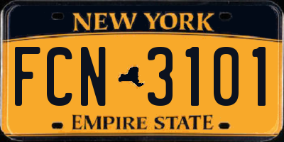 NY license plate FCN3101