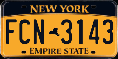 NY license plate FCN3143