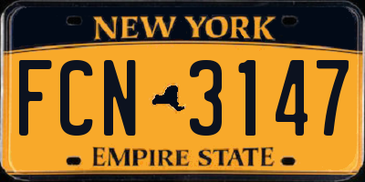 NY license plate FCN3147