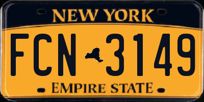 NY license plate FCN3149