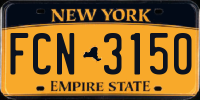 NY license plate FCN3150