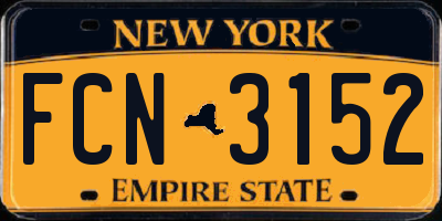 NY license plate FCN3152