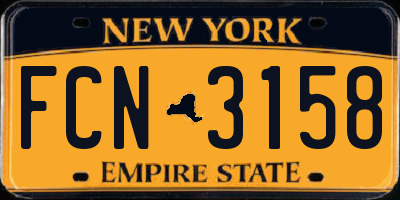NY license plate FCN3158