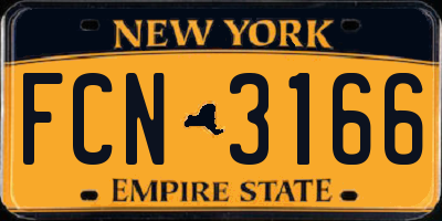 NY license plate FCN3166