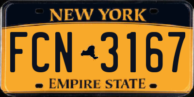 NY license plate FCN3167