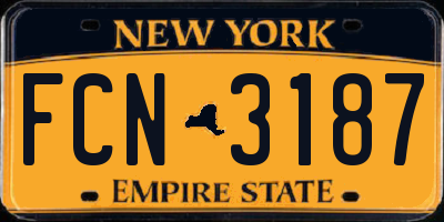 NY license plate FCN3187