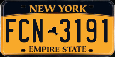 NY license plate FCN3191
