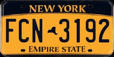 NY license plate FCN3192