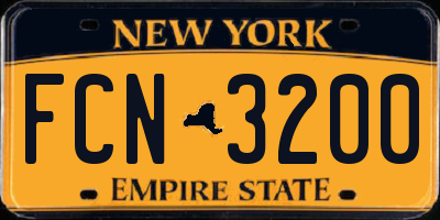 NY license plate FCN3200
