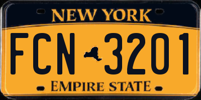NY license plate FCN3201