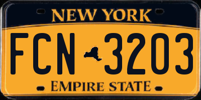 NY license plate FCN3203
