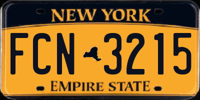 NY license plate FCN3215