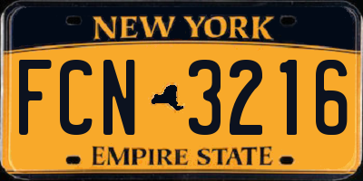 NY license plate FCN3216