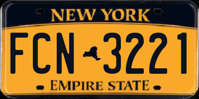 NY license plate FCN3221