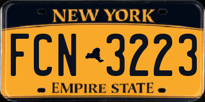 NY license plate FCN3223