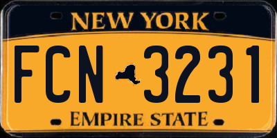 NY license plate FCN3231