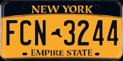 NY license plate FCN3244