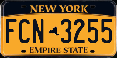 NY license plate FCN3255