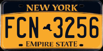 NY license plate FCN3256