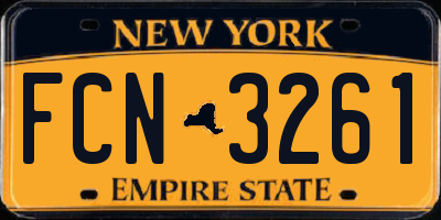 NY license plate FCN3261