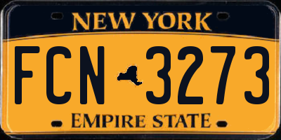 NY license plate FCN3273