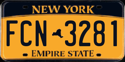 NY license plate FCN3281