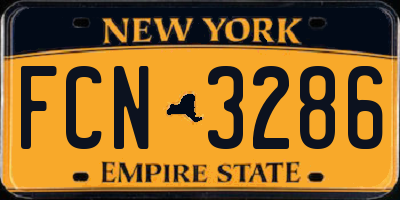 NY license plate FCN3286
