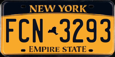 NY license plate FCN3293