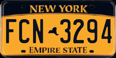 NY license plate FCN3294