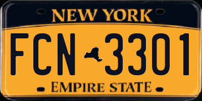 NY license plate FCN3301