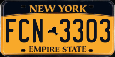 NY license plate FCN3303