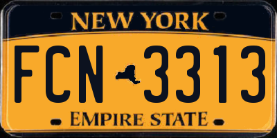 NY license plate FCN3313