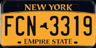 NY license plate FCN3319