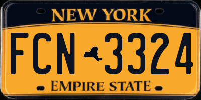 NY license plate FCN3324