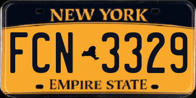 NY license plate FCN3329