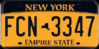 NY license plate FCN3347