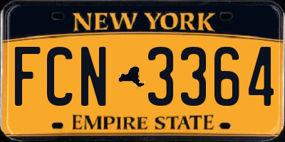 NY license plate FCN3364