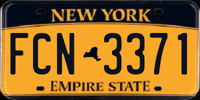NY license plate FCN3371