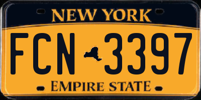 NY license plate FCN3397