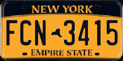 NY license plate FCN3415