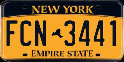 NY license plate FCN3441