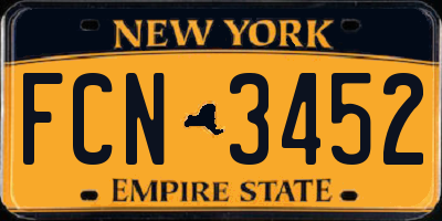 NY license plate FCN3452