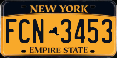 NY license plate FCN3453
