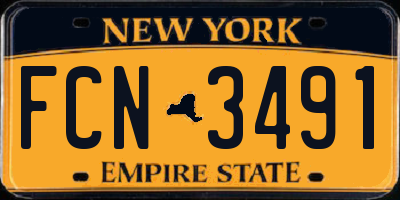 NY license plate FCN3491