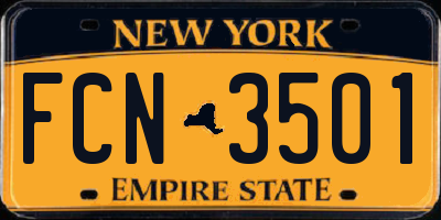NY license plate FCN3501