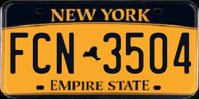 NY license plate FCN3504