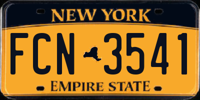 NY license plate FCN3541