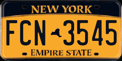 NY license plate FCN3545