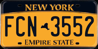 NY license plate FCN3552