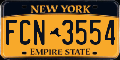 NY license plate FCN3554